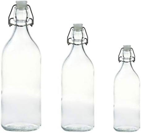 בקבוקי מים צלולים בקבוקי מים צלולים בקבוקי מים זכוכית בקבוקי מים 3 יחידות בקבוקי זכוכית בקבוקי חלב זכוכית עם מכסים