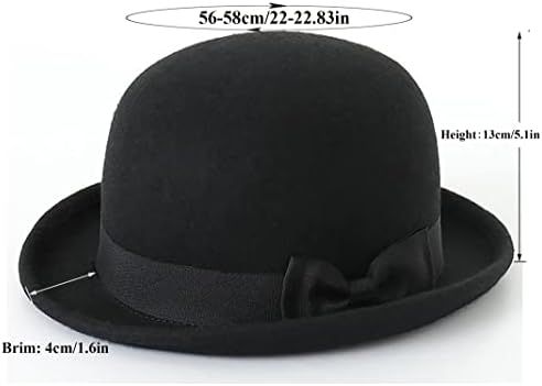 שחור באולר דרבי כובע קצר התגלגל ברים פדורה כובע עבור גברים ונשים
