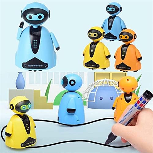 חכם עט מעקב רובוט, קסם עט אינדוקציה רובוט מיני צעצוע, ילדי אינדוקציה עיצוב רובוט הליכה שחור קו, צעצוע, כחול