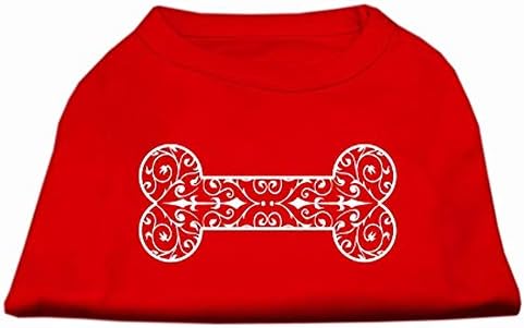 מוצרי חיית מחמד של מיראז 'חינה חולצת הדפס מסך עצם, בינוני, אדום