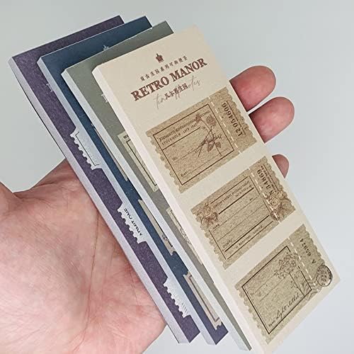 4 פאק 200 גיליונות חומר רטרו נייר הערה סדרת פנקסים יצירתיים נייר בסיס דקורטיבי לגזירת DIY זבל ג'אנק