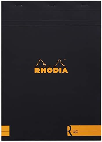 Rhodia r Premium Premium Potapad - ריק 70 גיליונות - 6 x 8 1/4 - כיסוי שחור