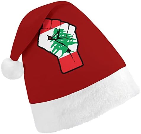 העלה אגרוף לבנון דגל קטיפה חג המולד כובע שובב ונחמד סנטה כובעי עם קטיפה ברים ונוחות אוניית חג המולד קישוט