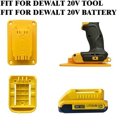 מחזיקי כלים של SKCMOX מחזיקי סוללה רכיבים עבור DeWalt 20V תרגיל סוללה כלי צהוב 10 יחידות מחזיקי כלים ו -10 מחזיקי