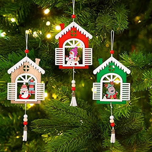 Voyyphixa 2023 3 חתיכות קישוטים לחג המולד מעץ הראשון לבית חדש, איש שלג, סנטה קלאוס, מתנה חמורה ביתית,