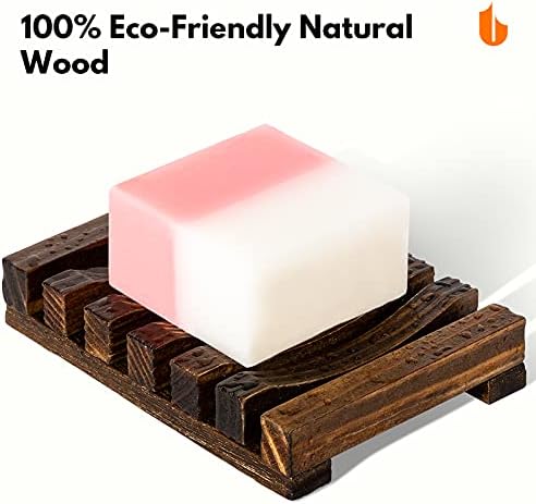 אורבניחתירה ידידותית לסביבה טבעי עץ סבון צלחת סבון שומר מחזיק סבון מגש לאמבטיה, מתכלה, אפס פסולת, פלסטיק