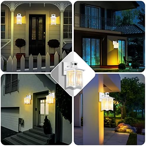 חיישן תנועה של Xangqan אורות קיר חיצוניים דומק לבן עד שחר מתקן תאורה לפטיו של מרפסת בית