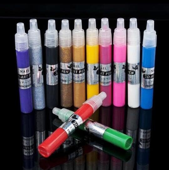 12 תערובת צבע תלת מימד ציור ציור צבע עיצוב עט עיצוב UV ג'ל טיפים לאמנות ציפורניים אקריליק