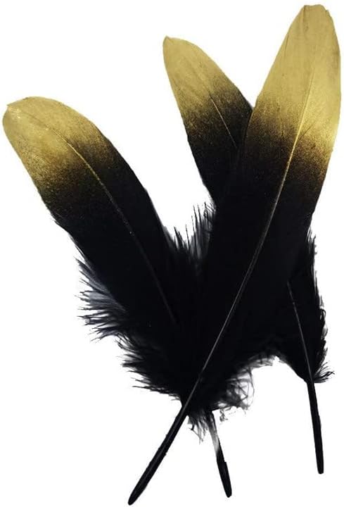 זמיחלה-זהב טבל טבעי שחור אווז נוצות עבור מלאכות 15-20 ס מ 6-8 דקור ברווז נוצות חתונה נוצת קישוט נוצות