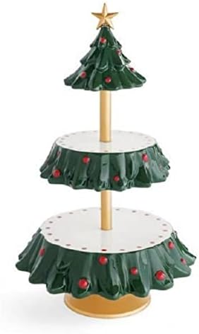 אסל קינוח מתלה עץ חג המולד קינוח פירות צלחת כפול דוכן עוגת מסיבת ממתקי צלחת חטיף צלחת מדף