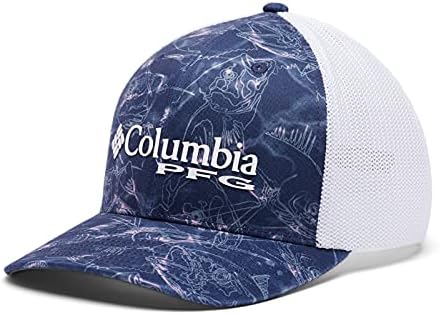כובע כדור רשת CAMO של קולומביה יוניסקס, הדפס דגי קווי מתאר של חיל הים, גדול/X