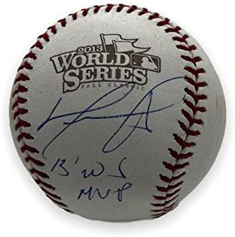 דייוויד אורטיז חתום על חתימה 2013 WS בייסבול w/ 13 'WS MVP כתובת JSA - כדורי בייסבול עם חתימה