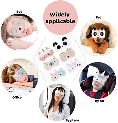 Aniwon 6 PCS מסכת שינה חיה ELK דוב פנדה מסיכת עיניים חמודות חמוד