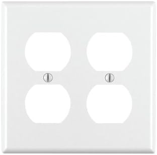 Leviton 86016 2-Gang Duplex Duplex מכשיר מכשיר קיר, גודל סטנדרטי, תרמוסט, הר התקן, שנהב