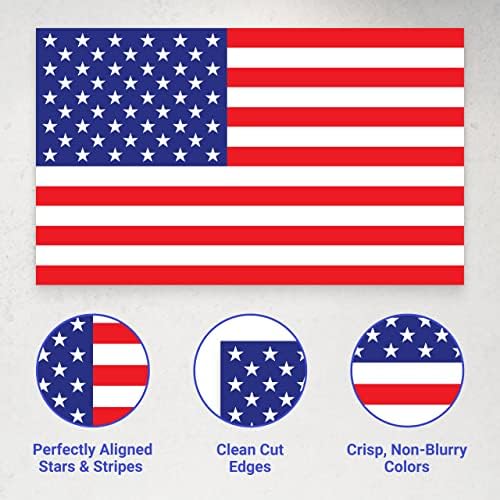 פרימיום אמריקאי הפך את ארהב לדגל 3x5 במדבקות 10 חבילה. מדבקות אמריקה אדומות, לבנות וכחולות של ארהב. תוויות גאווה