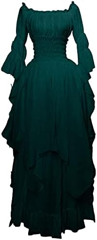 פיראטים איכר שמלת רנסנס תלבושות עבור נשים אירי ארוך שמלה בתוספת גודל כבוי כתף תחתונית מימי הביניים שמלה