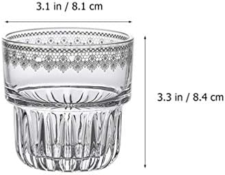 Doitool כוסות צלולות ספל קפה צלול 4 יחידות תחרה קריסטל זכוכית כוס מים כוס משקאות קרים חמים ספל משקה