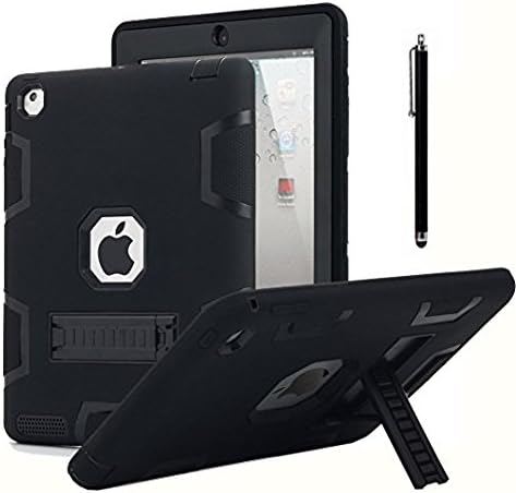 מארז iPad 2, מארז iPad 3, iPad 4 Case, AICase® Kickstand חסין זעזועים גומי כבד גומי גבוה עמיד בהיברידי מחוספס
