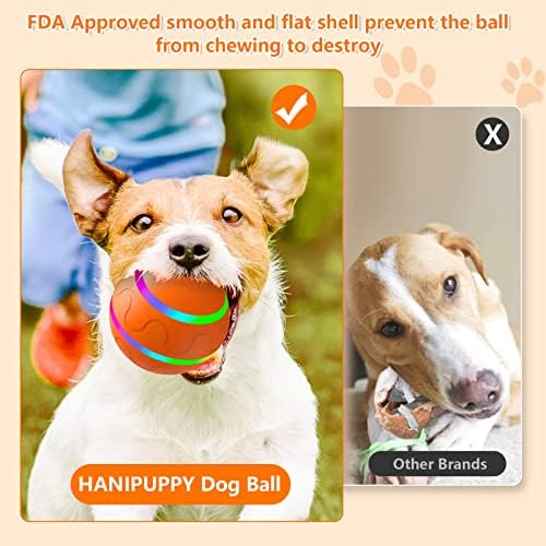 צעצוע כדור כלבים אינטראקטיבי של Hanipuppy, צעצועי חיות מחמד חכמים לחיות, משגר חשמלי עמיד כדורים מתגלגלים אוטומטיים