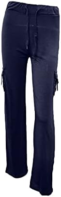 מכנסי כפתורי רגל רחבים ליידי טרקלינים פלוס גודל גמיש מכנסי רפיון נמוך מסלול עלייה נמוכה מכנסי וינטג