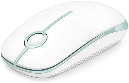 עכבר אלחוטי שקט, עכבר נסיעות דק 2.4 גרם עם מקלט יו אס בי, עכברי מחשב מוגנים ללחיצה שקטה למחשב נייד, מרקם
