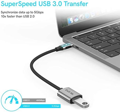 מתאם Tek Styz USB-C USB 3.0 תואם ל- Dell XPS 15 9530 OTG Type-C/PD זכר USB 3.0 ממיר נקבה.