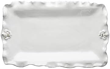 אביגילס פלר דה ליס פלטה מלבנית לבנה, 11.5 x19 x2.5 , מולטי