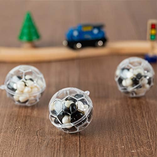 קופסאות ממתקים אקריליות בצורת כדור כדורגל - חבילה 12 - 2.36 - מושלם לחתונות, ימי הולדת, טובות