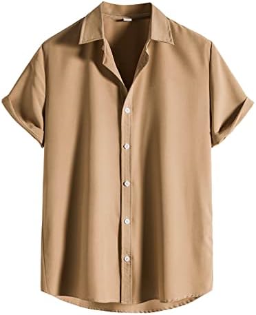 חולצות טקס כותנה לגברים כפתור שרוול קצר כפתור באולינג באולינג הוואי חוף מודפס מזדמן חוף חוף קיץ רגיל