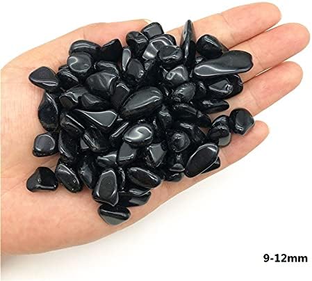 Heeqing AE216 50G 3 גודל גודל טבעי שחור שחור קוורץ חצץ קריסטל דגאוס טיהור אבן מינרל דג מיכל אבנים טבעיות ומינרלים