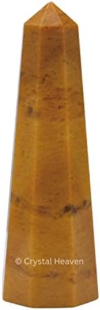 Aashita Creations צהוב ג'ספר קריסטל מגדל אובליסק נקודה לצ'אקרה, ריפוי ומאזן - AAA כיתה מקורית מוסמכת