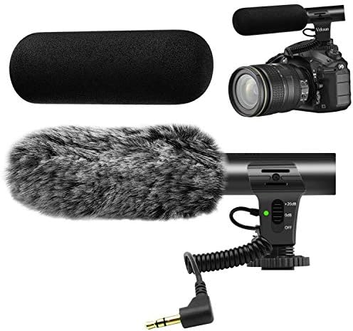 מיקרופון מצלמה של Tikysky, M-1 מיקרופון וידאו לראיון DSLR רובה רובה מיקרופון עבור קאנון ניקון סוני פוג'י