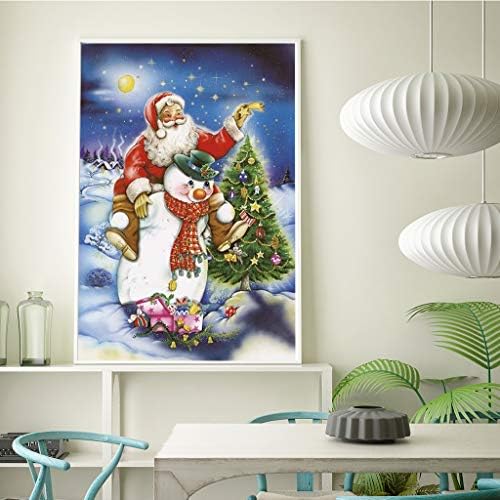 ציור יהלום מרובע 5D מקדחות מלאות קישוטים קיר גדולים חג המולד סנטה קלאוס ואיש השלג ריינסטון
