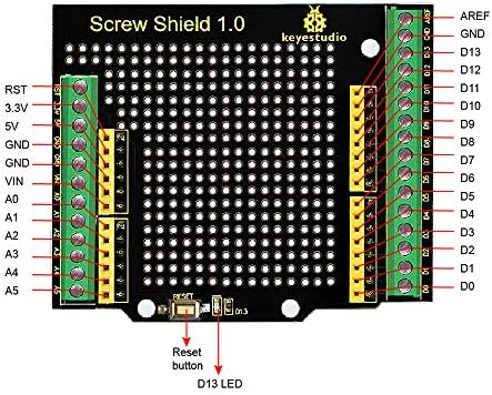 מגן בורג פרוטו של keyestudio עבור Arduino R3, לוח ההרחבה של Proto Shield Terminal Moder Moder עבור Arduino