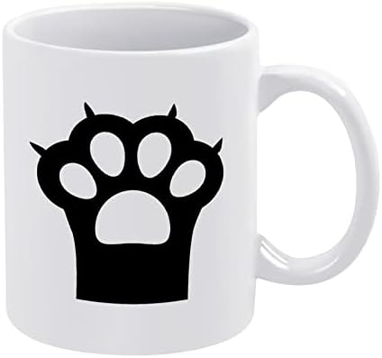 גדול שחור חתול כפת הדפסת ספל קפה כוס קרמיקה תה כוס מצחיק מתנה עם לוגו עיצוב עבור משרד בית נשים גברים-11 עוז לבן