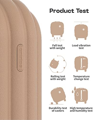 סט מזוודות מזוודות-מזוודת נסיעות קלת משקל עם גלגלי ספינר, מנעול צא, חום, 24 + 28 אינץ