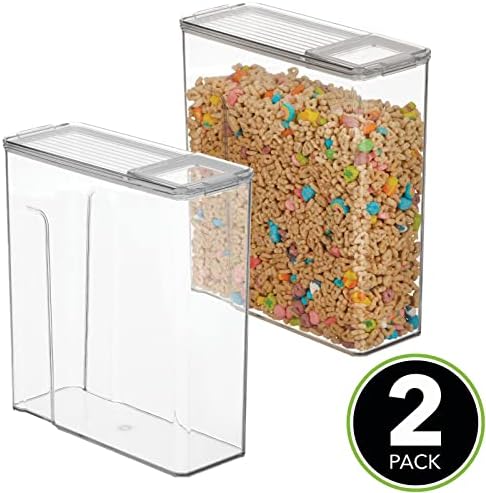 עיצוב אטום פלסטיק 4.8 ליטר מזון אחסון מיכל עם מכסה למטבח, מזווה; מתקן עבור דגנים, מחזיק 2 רגיל קופסות או 1 משפחה