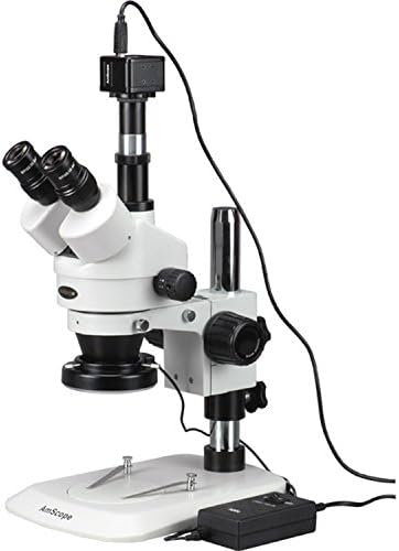 מיקרוסקופ זום סטריאו טרינוקולרי מקצועי דיגיטלי 1-144 מ', עיניות פי 10, הגדלה פי 3.5 פי 45, 0.7 פי 4.5 מטרת זום,