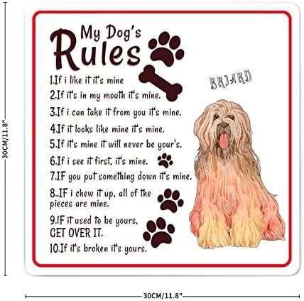 מצחיק כלב מתכת סימן שלי כלב של כללים לחיות מחמד כלב סימן מבורך עם כלב אומר כפרי מתכת הדפסת עתיק