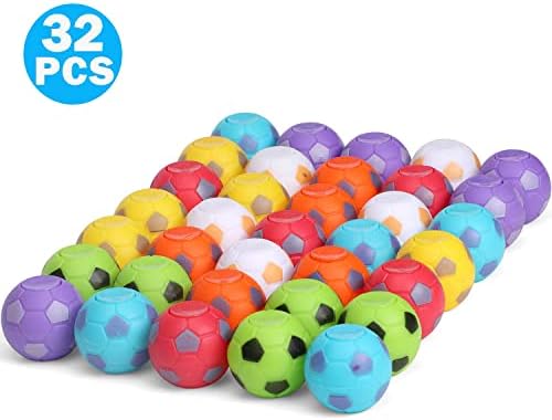 צעצועי כדורגל כדורגל צעצועי כדור כדורגל 32 חבילה, כדורי לחץ מסתובבים צעצועים גאדג'ט קטן גאדג'ט אצבעות ספינר פוקוס
