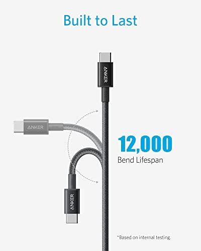 ANKER 333 USB C ל- USB C כבל, USB 2.0 סוג C טעינה כבל טעינה מהירה עבור MacBook Pro 2020, iPad