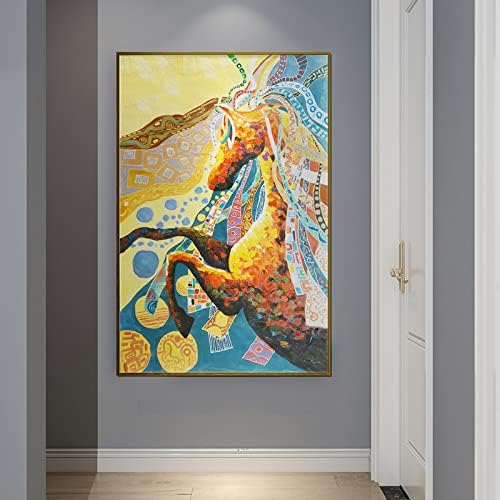סלון ספה רקע ציור דקורטיבי ציור שמן ציור יד-ארט-אמנות חיה זברה צבעונית צביעה תלייה גדולה כניסה מינימליסטית