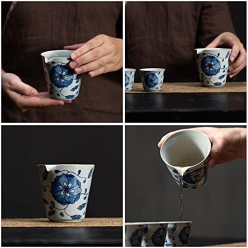 DOITOOL 3PCS כוסות ושירות יפני עדין כד קרמיקה לבן קונג חלב קפה שיתוף קפה קונג כוס קטן שפך סיני