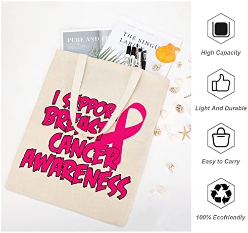 מודעות לסרטן השד קנבס תיק תיק קלות קניות קלות קניות משקל קלות מתנה מודפסת בהתאמה אישית לנשים גברים