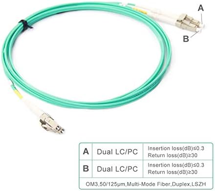 כבל תיקון סיבים-LC ל- LC OM3 10GB/Gigabit Multi-Mode Jumper Duplex 50/125 חוט סיבים אופטי LSZH עבור