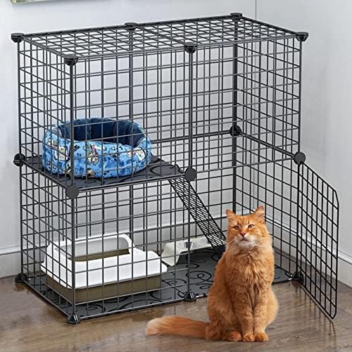 BNOSDM CAT CAGE מקורה, מתכת ניתנת להנתק כלוב בעלי חיים קטנים DIY DIY DIY PLAYPEN PLATEPEN עבור גורי