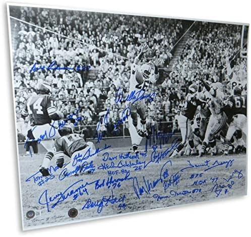 שנות ה -60 של המאה ה -19 Green Bay Packers חתימה 16x20 תמונה דייוויס קרמר 19 Sigs AB62523 - תמונות NFL עם