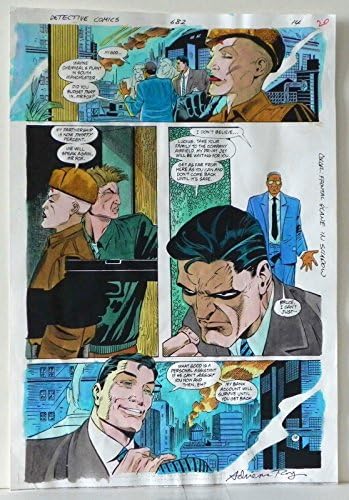 בלש קומיקס 682 עמוד 14 באטמן צבע קומיקס הפקה אמנות חתום רוי עם