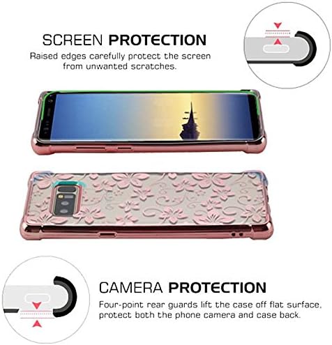 Galaxy Note 8 מקרה, Mybat Hibiscus פרח TPU TPU Candy Candy Skin Case תואם ל- Samsung Galaxy Note 8, Clear/Rose