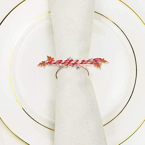 Dbylxmn יצירתי מכתב אנגלית מפית מפית טבעת חג ההודיה מסעדת אבזם המפיות אוהבי פשוטים מסעדה מערבית